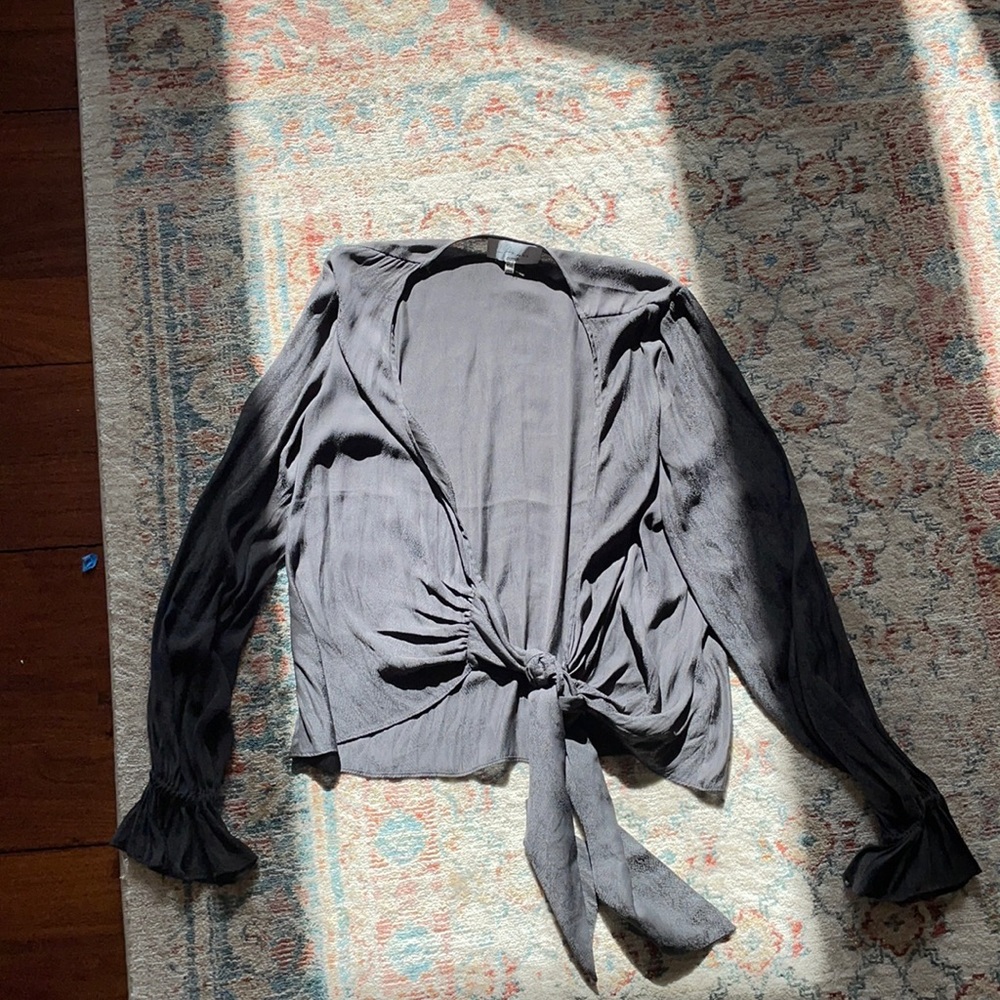 Snakeskin texture silk blouse